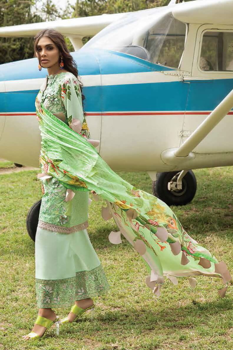 Mushq Hemline Lawn 2021 Unstitched 3Pc Suit MLL21-14 Spring Bud - FaisalFabrics.pk