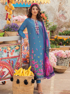 Hemline by Mushq Tesoro Embroidered Lawn Unstitched 3Pc Suit HML23-1A