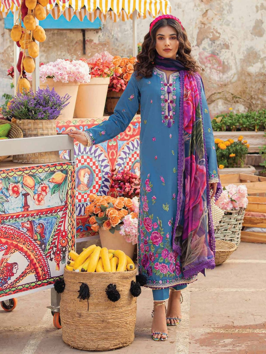 Hemline by Mushq Tesoro Embroidered Lawn Unstitched 3Pc Suit HML23-1A