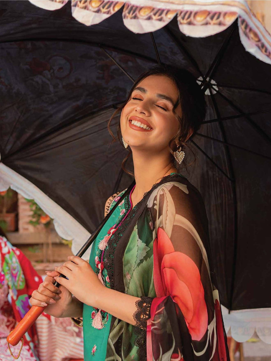 Hemline by Mushq Tesoro Embroidered Lawn Unstitched 3Pc Suit HML23-1B