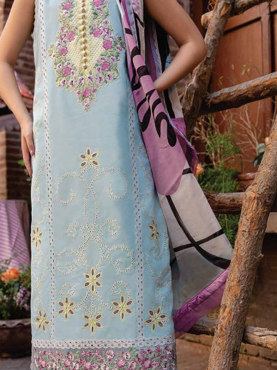 Hemline by Mushq Tesoro Embroidered Lawn Unstitched 3Pc Suit HML23-2B