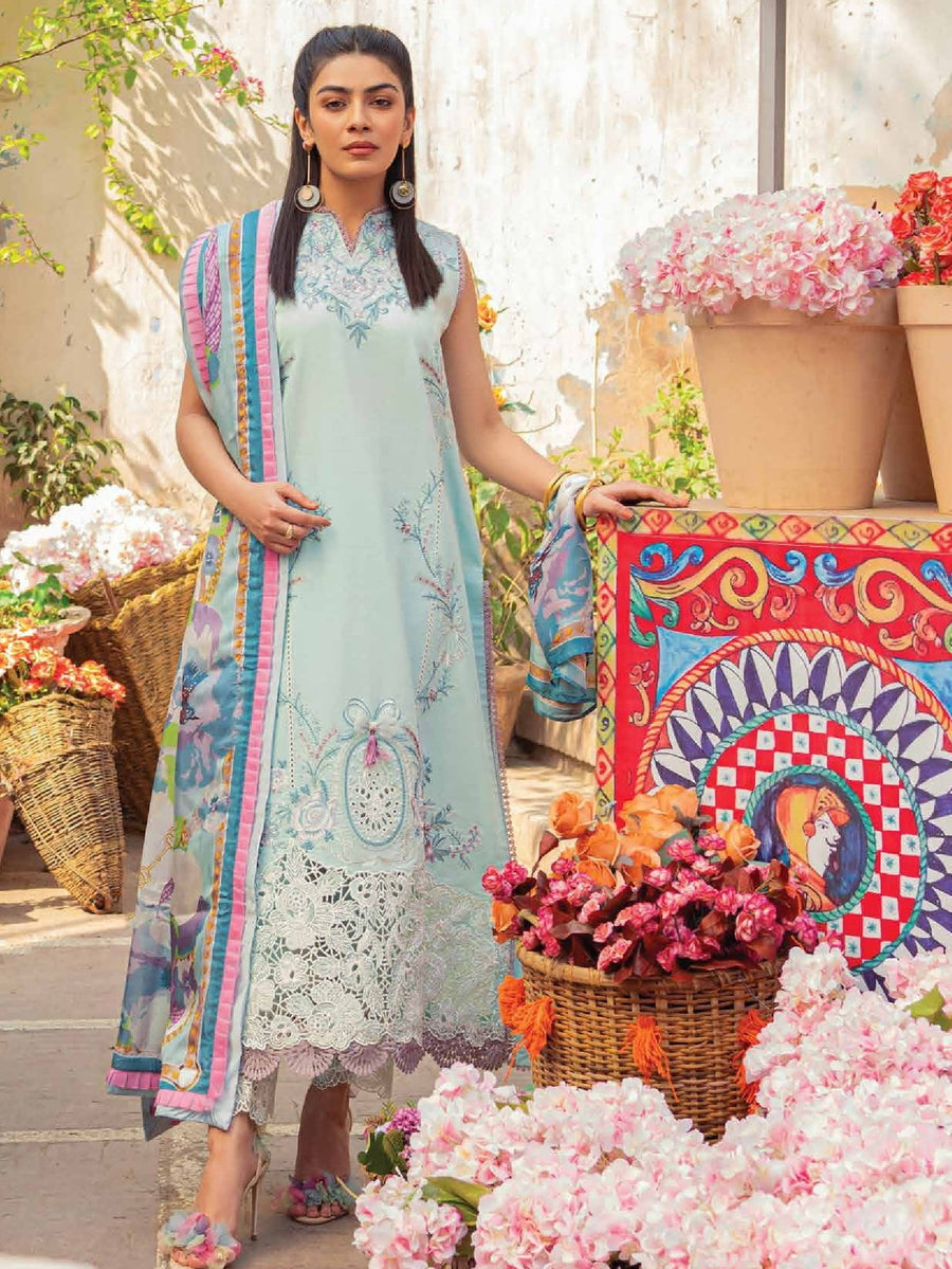 Hemline by Mushq Tesoro Embroidered Lawn Unstitched 3Pc Suit HML23-3A