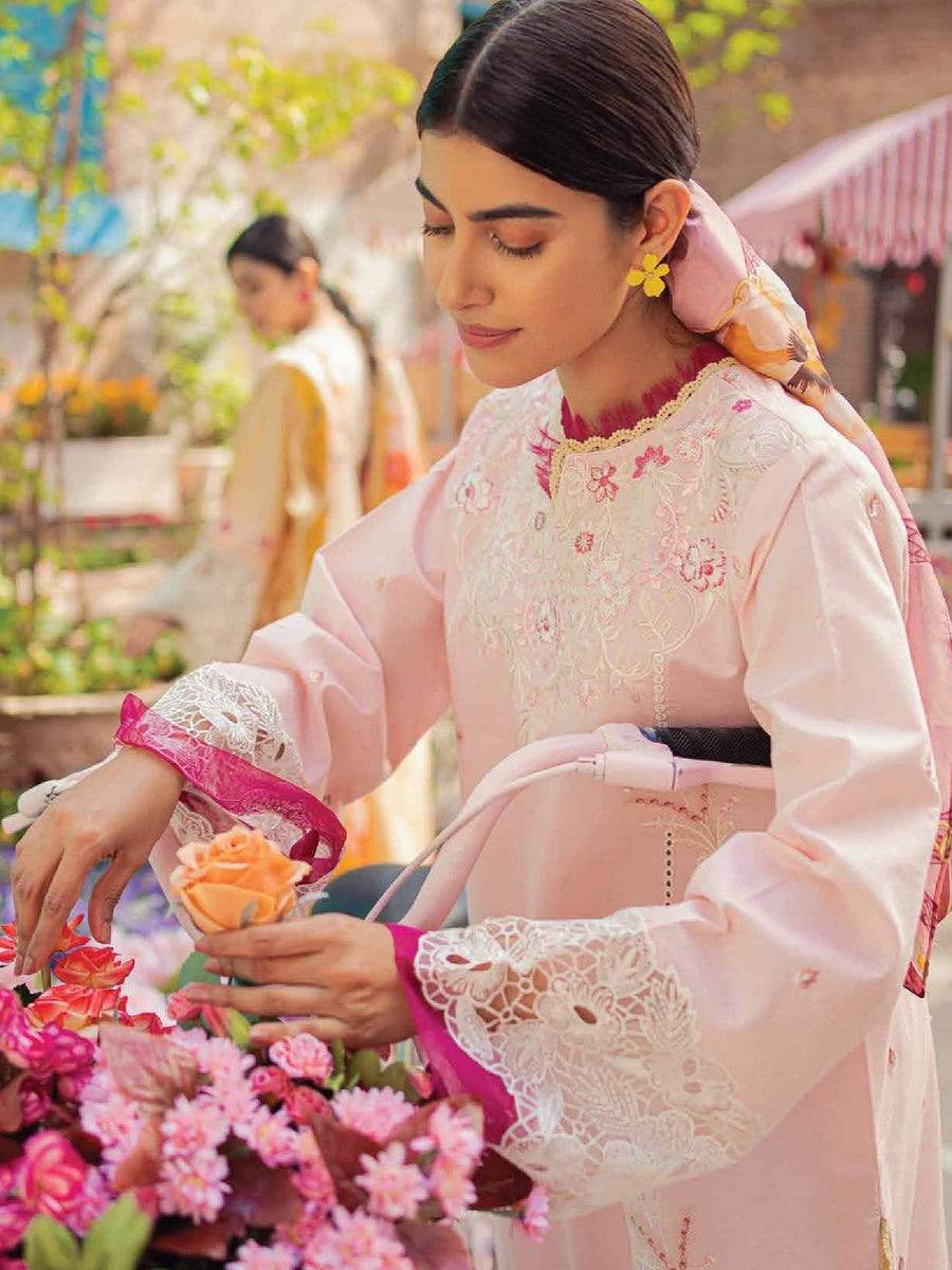 Hemline by Mushq Tesoro Embroidered Lawn Unstitched 3Pc Suit HML23-3B
