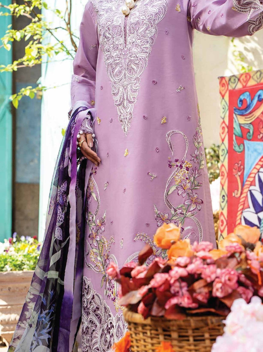 Hemline by Mushq Tesoro Embroidered Lawn Unstitched 3Pc Suit HML23-4A