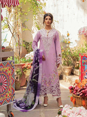 Hemline by Mushq Tesoro Embroidered Lawn Unstitched 3Pc Suit HML23-4A