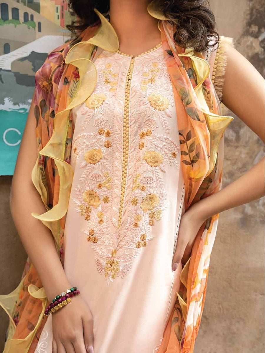 Hemline by Mushq Tesoro Embroidered Lawn Unstitched 3Pc Suit HML23-6A