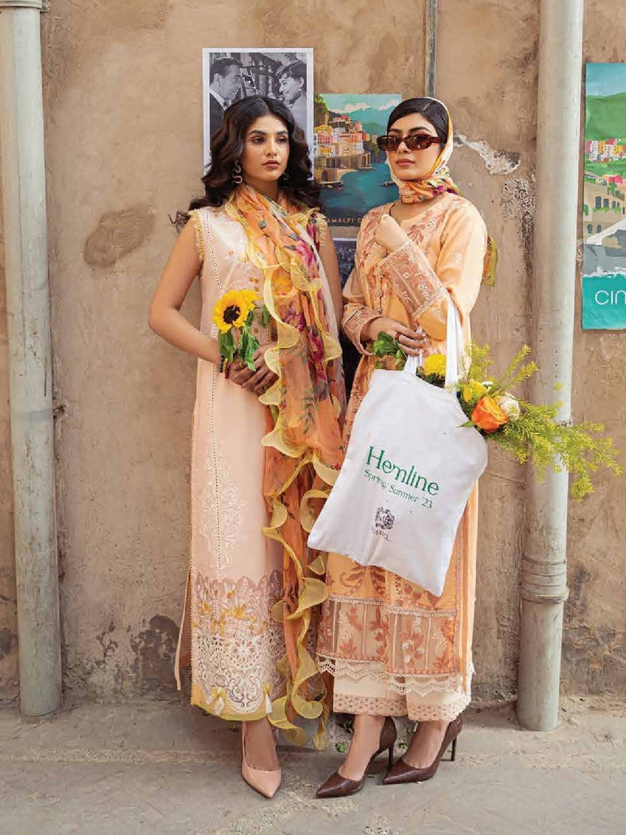 Hemline by Mushq Tesoro Embroidered Lawn Unstitched 3Pc Suit HML23-6A