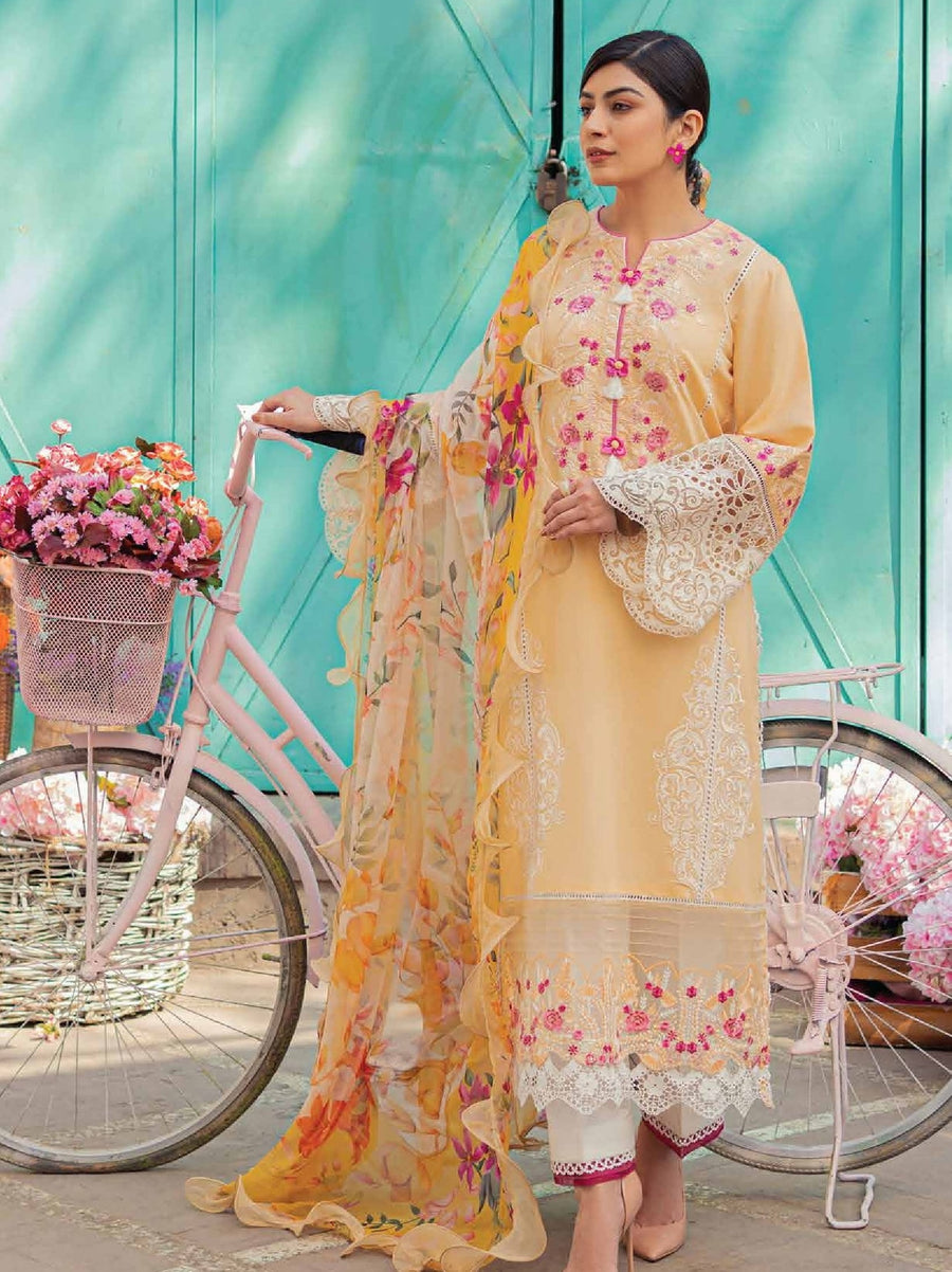 Hemline by Mushq Tesoro Embroidered Lawn Unstitched 3Pc Suit HML23-6B