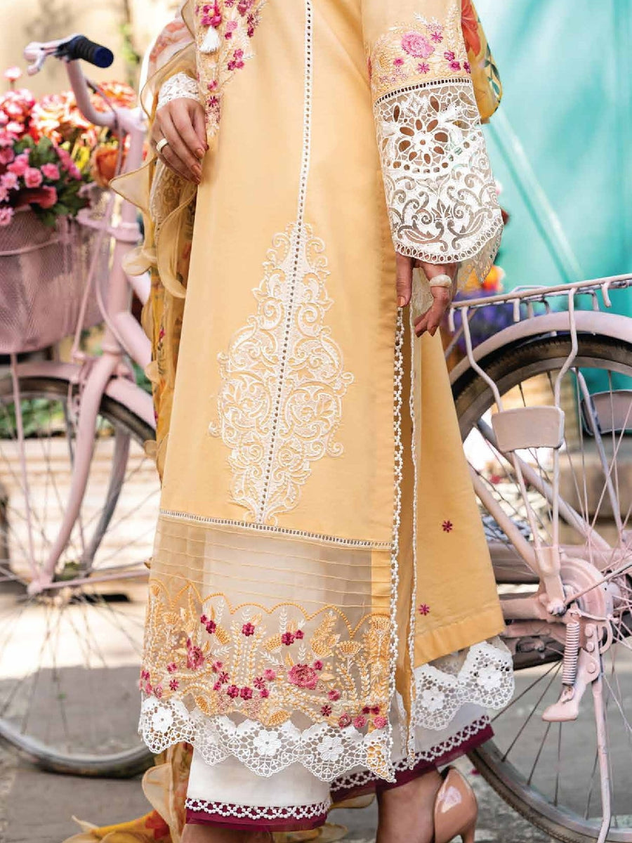 Hemline by Mushq Tesoro Embroidered Lawn Unstitched 3Pc Suit HML23-6B