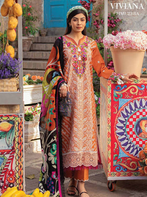 Hemline by Mushq Tesoro Embroidered Lawn Unstitched 3Pc Suit HML23-8A