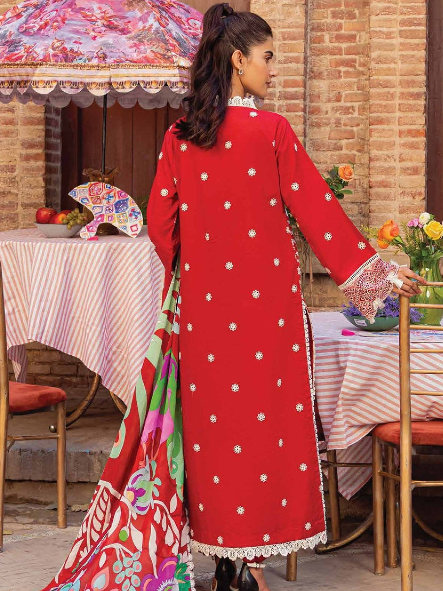 Hemline by Mushq Tesoro Embroidered Lawn Unstitched 3Pc Suit HML23-8B