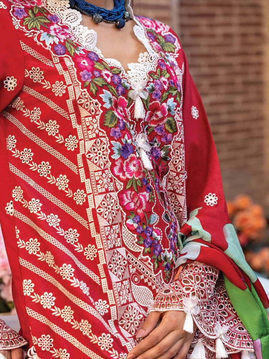 Hemline by Mushq Tesoro Embroidered Lawn Unstitched 3Pc Suit HML23-8B