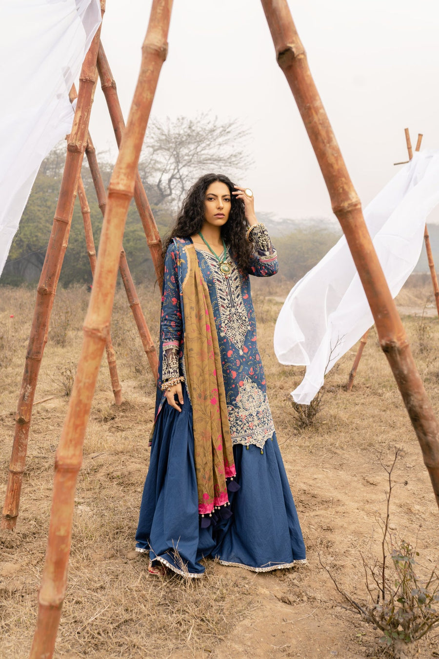 Seroli Spring Unstitched Lawn 3Pc Suit - HUSN-E-JAHAN