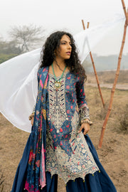 Seroli Spring Unstitched Lawn 3Pc Suit - HUSN-E-JAHAN