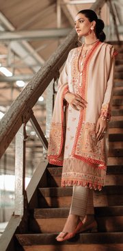 Rang Rasiya Safarnama Embroidered Linen Unstitched 3Pc D-10 Hurab