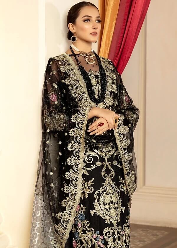Imrozia Premium Regence Wedding Collection 3pc Suit I-122 Black Royaute - FaisalFabrics.pk