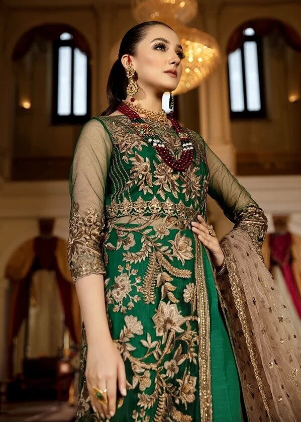 Imrozia Premium Regence Wedding Collection 3pc Suit I-124 Emeraude - FaisalFabrics.pk