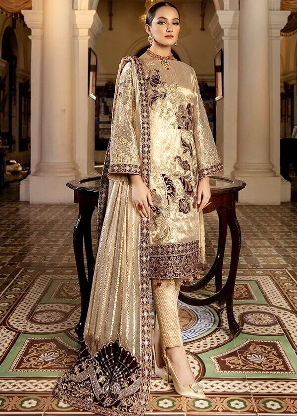 Imrozia Premium Regence Wedding Collection 3pc Suit I-128 Ivory Amour - FaisalFabrics.pk