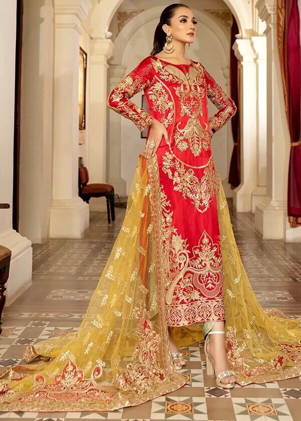 Imrozia Premium Regence Wedding Collection 3pc Suit I-129 Melanger - FaisalFabrics.pk
