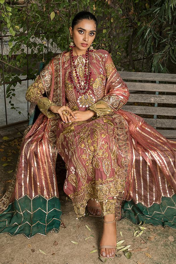 Suraj Ghar by Imrozia Premium Embroidery Chiffon 3Pc Suit I-140 Mumtaz - FaisalFabrics.pk