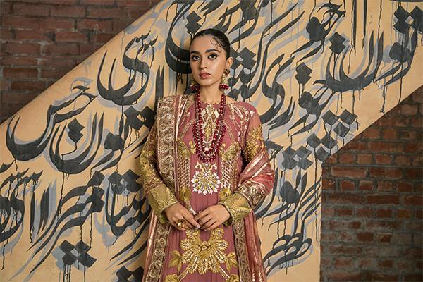 Suraj Ghar by Imrozia Premium Embroidery Chiffon 3Pc Suit I-140 Mumtaz - FaisalFabrics.pk