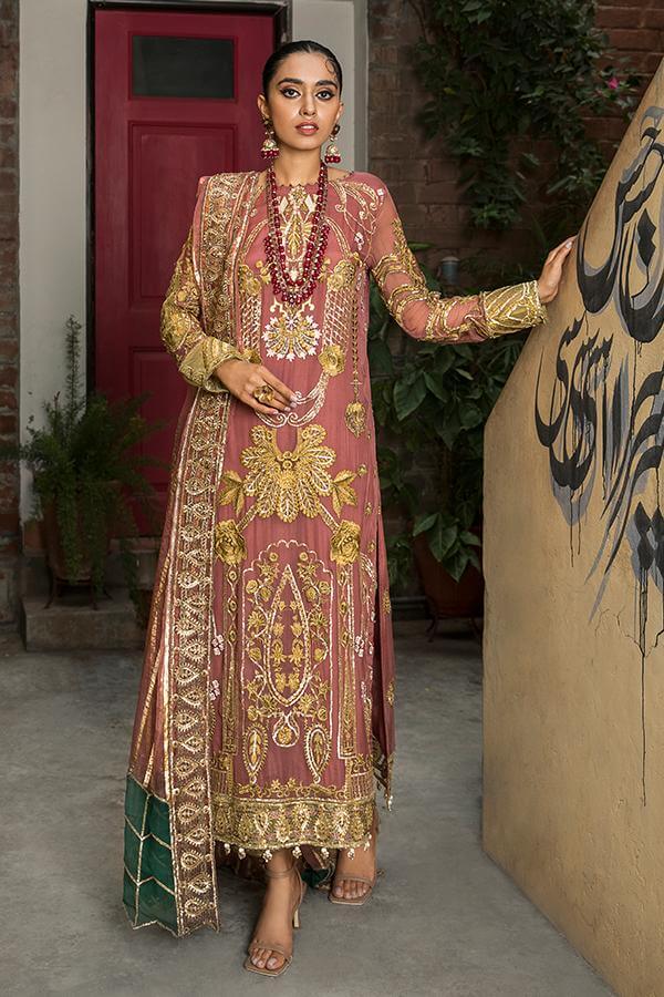 Suraj Ghar by Imrozia Premium Embroidery Chiffon 3Pc Suit I-140 Mumtaz - FaisalFabrics.pk