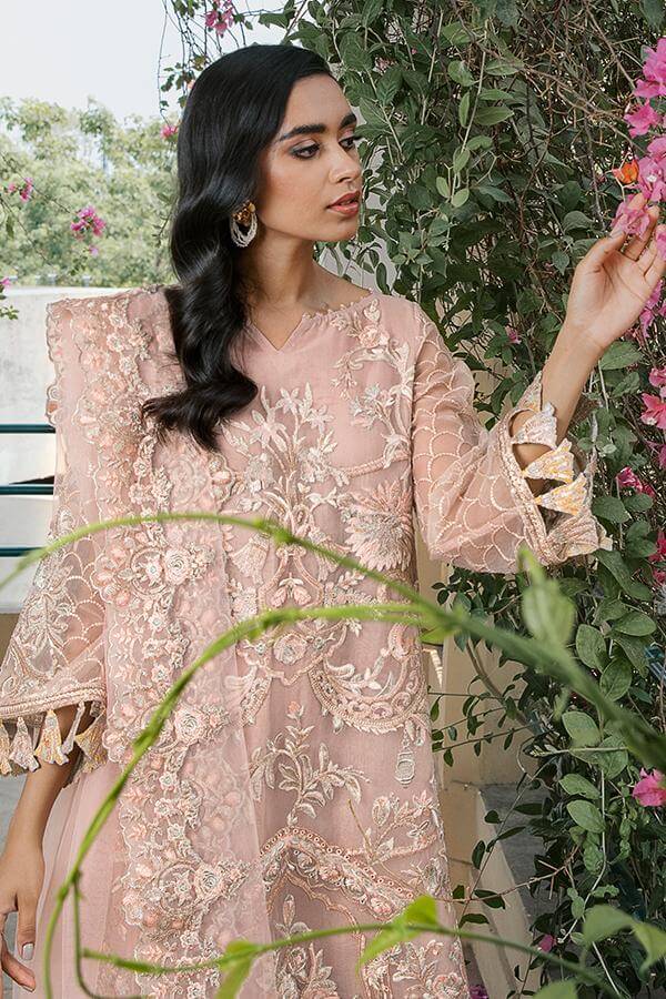 Suraj Ghar by Imrozia Premium Embroidery Chiffon 3Pc Suit I-141 Shazmina - FaisalFabrics.pk