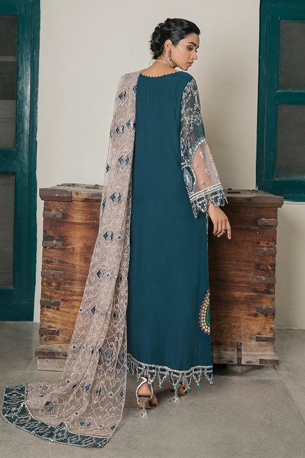 Suraj Ghar by Imrozia Premium Embroidery Chiffon 3Pc Suit I-142 Zohra - FaisalFabrics.pk