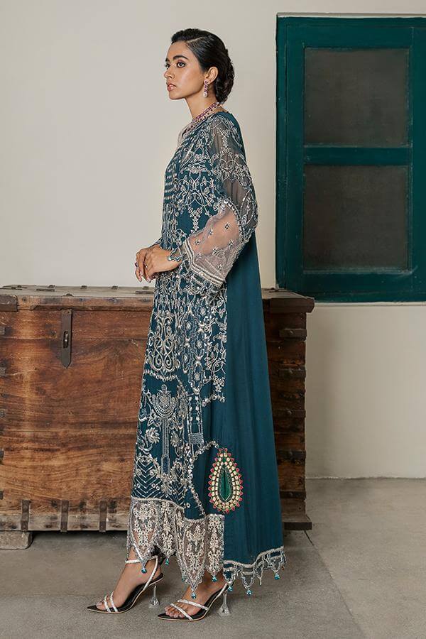 Suraj Ghar by Imrozia Premium Embroidery Chiffon 3Pc Suit I-142 Zohra - FaisalFabrics.pk
