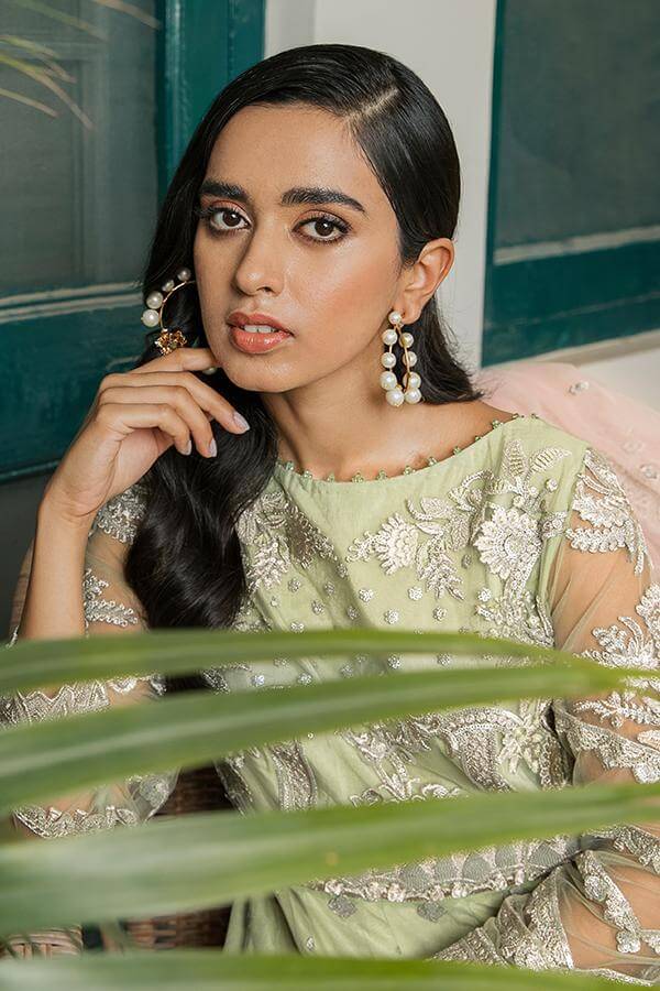 Suraj Ghar by Imrozia Premium Embroidery Chiffon 3Pc Suit I-143 Gul Bano - FaisalFabrics.pk