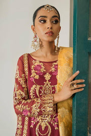 Suraj Ghar by Imrozia Premium Embroidery Chiffon 3Pc Suit I-144 Roshina - FaisalFabrics.pk