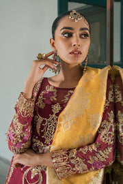 Suraj Ghar by Imrozia Premium Embroidery Chiffon 3Pc Suit I-144 Roshina - FaisalFabrics.pk