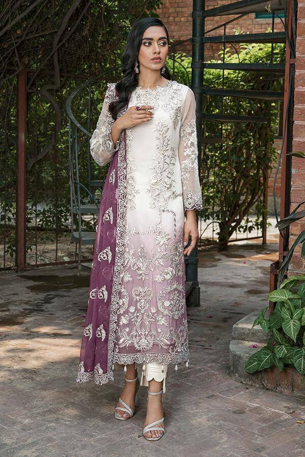 Suraj Ghar by Imrozia Premium Embroidery Chiffon 3Pc Suit I-145 Ambreeen - FaisalFabrics.pk