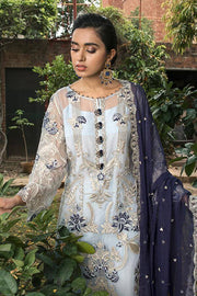 Suraj Ghar by Imrozia Premium Embroidery Chiffon 3Pc Suit I-147 Surmai Bahar - FaisalFabrics.pk