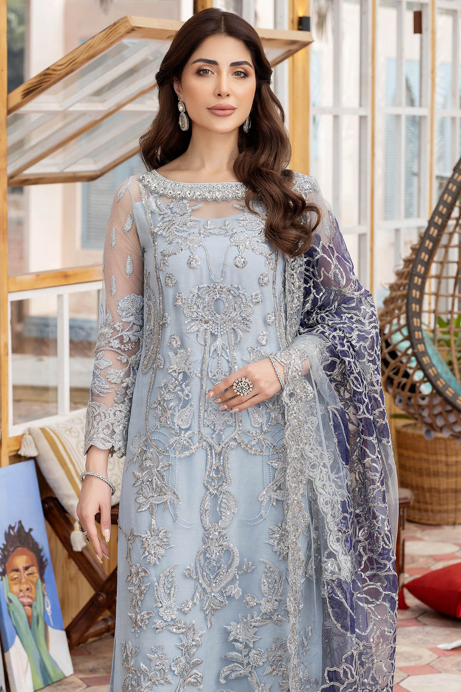 Imrozia Le Etincelle Unstitched Embroidered Net Suit I-169 ESMERALDA
