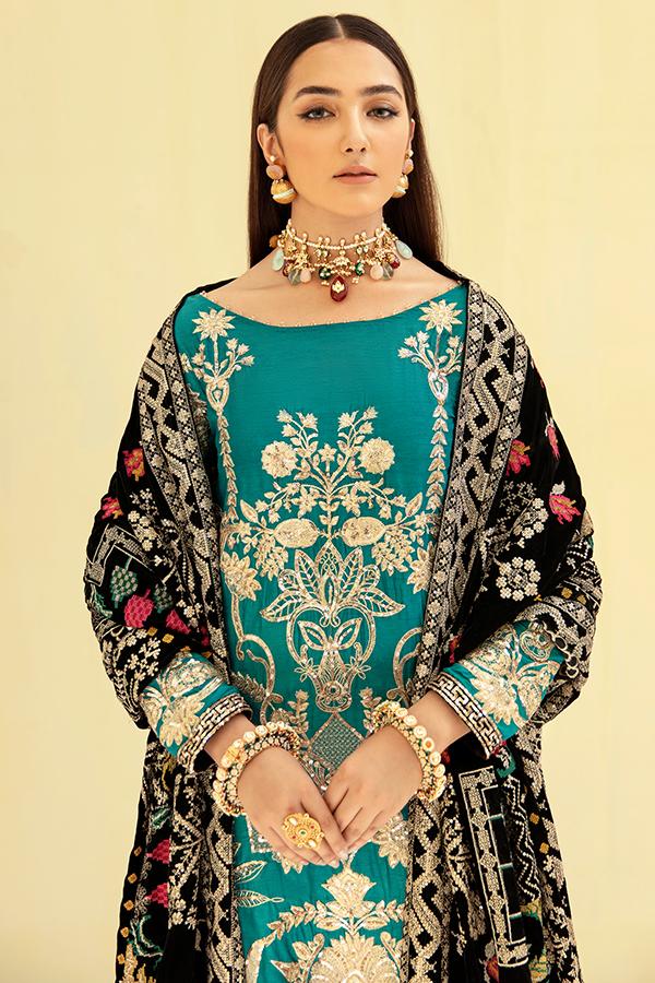 Imrozia Premium Embroidery La-Heritage Velvet 3PC Suit I.V-03 Eden Bliss - FaisalFabrics.pk