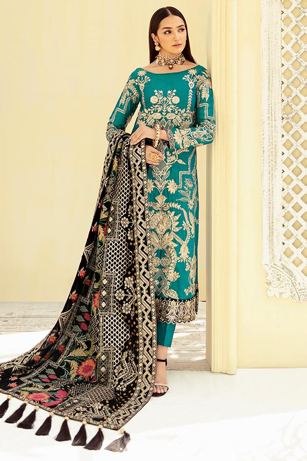 Imrozia Premium Embroidery La-Heritage Velvet 3PC Suit I.V-03 Eden Bliss - FaisalFabrics.pk