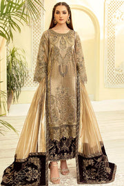 Imrozia Premium Embroidery La-Heritage Velvet 3PC Suit I.V-04 Dusky Garden - FaisalFabrics.pk