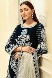 Imrozia Premium Embroidery La-Heritage Velvet 3PC Suit I.V-07 Maze Ocean - FaisalFabrics.pk