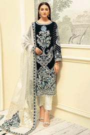 Imrozia Premium Embroidery La-Heritage Velvet 3PC Suit I.V-07 Maze Ocean - FaisalFabrics.pk