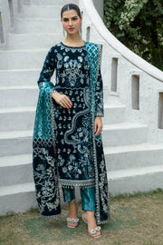 De Velour by Imrozia Premium Embroidered Velvet Suit I.V-11 Jade