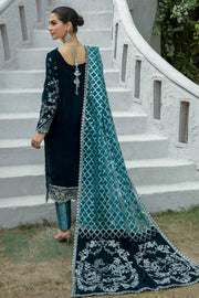 De Velour by Imrozia Premium Embroidered Velvet Suit I.V-11 Jade