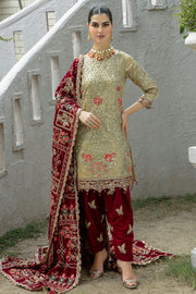 De Velour by Imrozia Premium Embroidered Velvet Suit I.V-15 Meer