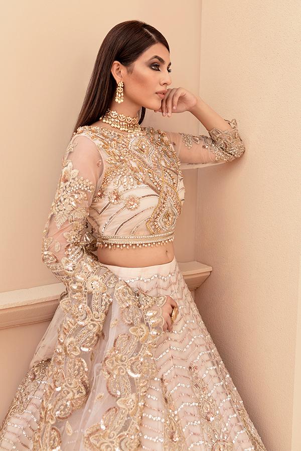 Imrozia Brides Formal Wedding Unstitched 3Pc Suit IB-08 Gold Majesty - FaisalFabrics.pk