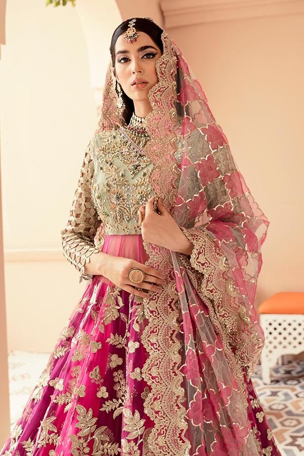 Imrozia Brides Formal Wedding Unstitched 3Pc Suit IB-09 Fuchsia Glam - FaisalFabrics.pk