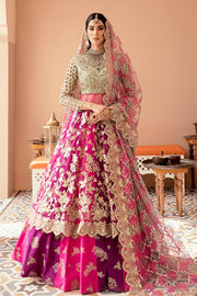Imrozia Brides Formal Wedding Unstitched 3Pc Suit IB-09 Fuchsia Glam - FaisalFabrics.pk