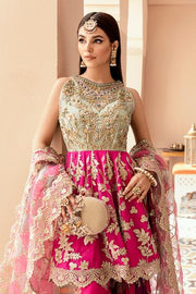 Imrozia Brides Formal Wedding Unstitched 3Pc Suit IB-09 Fuchsia Glam - FaisalFabrics.pk