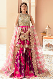 Imrozia Brides Formal Wedding Unstitched 3Pc Suit IB-09 Fuchsia Glam - FaisalFabrics.pk