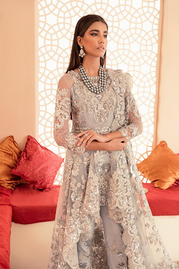 Imrozia Brides Formal Wedding Unstitched 3Pc Suit IB-10 Maya Frost - FaisalFabrics.pk
