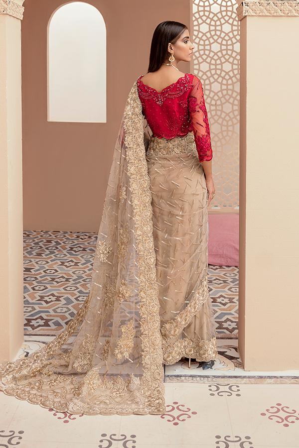 Imrozia Brides Formal Wedding Unstitched 3Pc Suit IB-14 Sheen Ardour - FaisalFabrics.pk